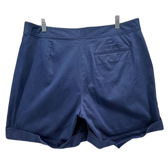 Ralph Lauren LRL Shorts Womens 14 Blue Chino Flat Front Pockets Stretch Nautical - Picture 3 of 12